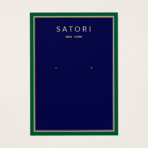 Green Border Earring Navy Juwelier Display