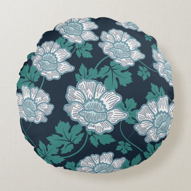 Green Botanic Beauty Rundes Kissen (Vorderseite)