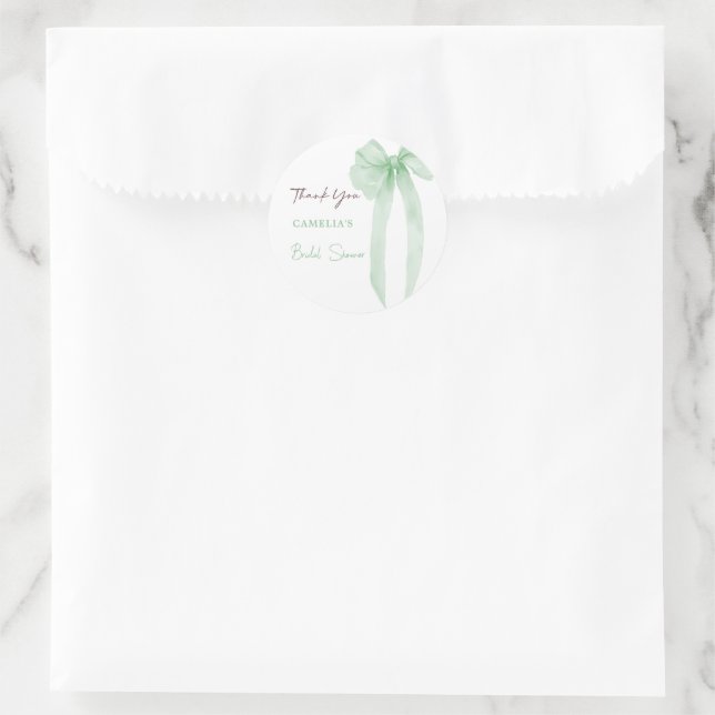 Green Bow Brautparty Vielen Dank Runder Aufkleber (Tasche)