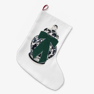 Green Bow Chinoiserie Vase Weihnachts-Strumpf Großer Weihnachtsstrumpf