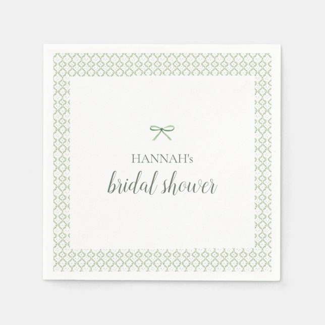 Green Bow Grandmillenial Brautparty Serviette (Vorderseite)
