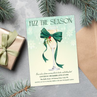 Green Bow Holiday Cocktail Weihnachts-Einladung