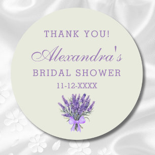 Green Bow Lavender Floral Brautparty Vielen Dank Runder Aufkleber