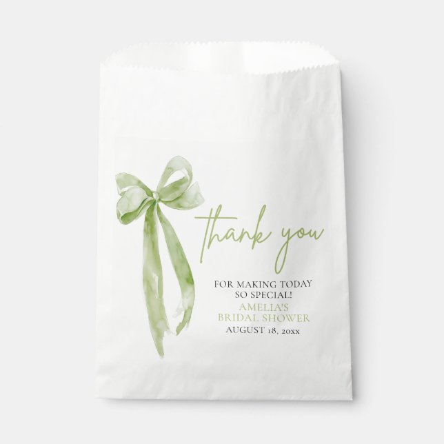 Green Bow Sie bindet das Brautparty des Knotens Geschenktütchen (Vorderseite)