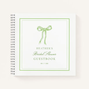Green Bow The Knot Brautparty Guestbook Notizbuch
