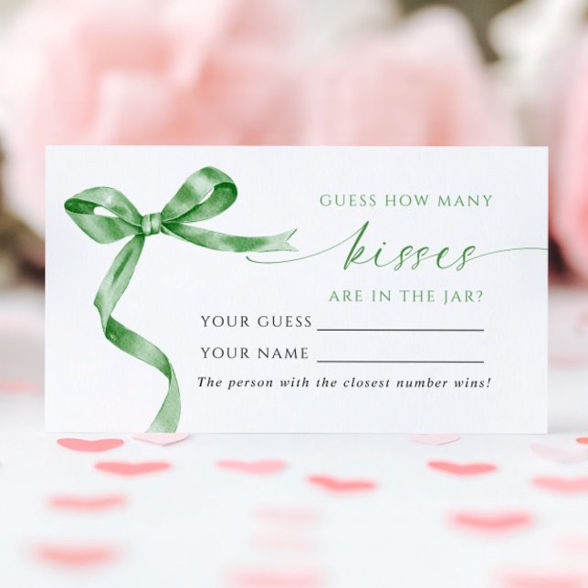 Green Bow Wie viele Kisses Showspielkarte Platzkarte (Von Creator hochgeladen)