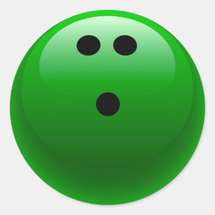 Green Bowling Ball Runder Aufkleber
