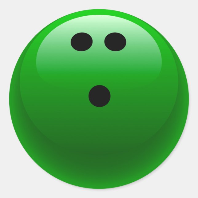 Green Bowling Ball Runder Aufkleber (Vorderseite)