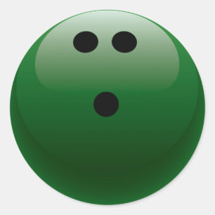 GREEN BOWLING BALL RUNDER AUFKLEBER