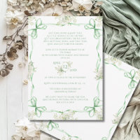 Green Bows Ribbons & Greenery Frame Baby Dusche