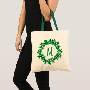 Green Boxwood Blätter Kranz   PERSONALISIERT Tragetasche