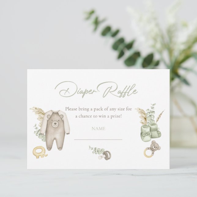 Green Boy Baby Shower Windschutzscheibe Einladung (Stehend Vorderseite)