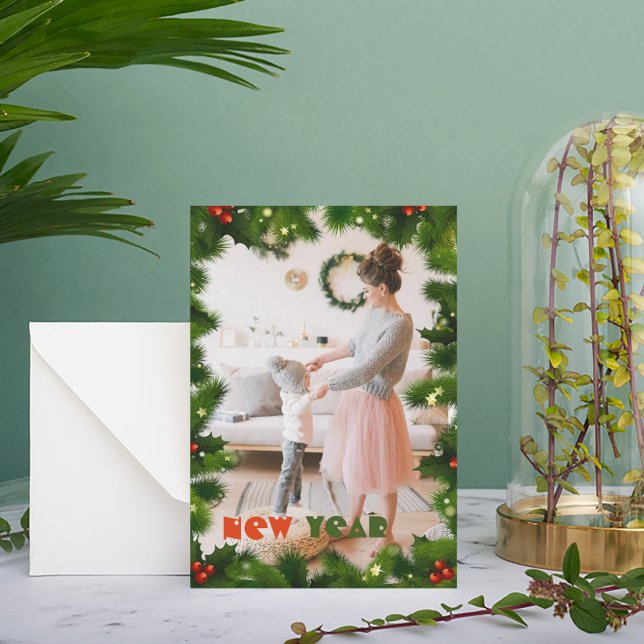 Green Branches ein Foto Weihnachtskarte (Von Creator hochgeladen)