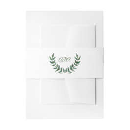 Green Branches Initials  Einladungsbanderole