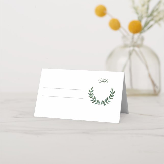 Green Branches Place Cards Platzkarte (Vorderseite)