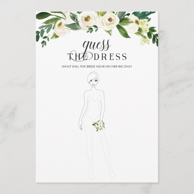 Green Brautparty Raten Sie das Dress Game Einladung (Vorderseite)