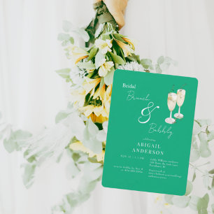Green Bridal Brunch & Bubbly Dusche Einladung