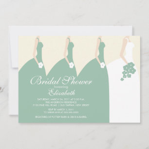 Green Bride Bridesmaids Bridal Dusche Einladung