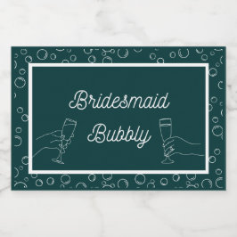 Green Bridesmaid Bubbly Mini Sparkling Labrador