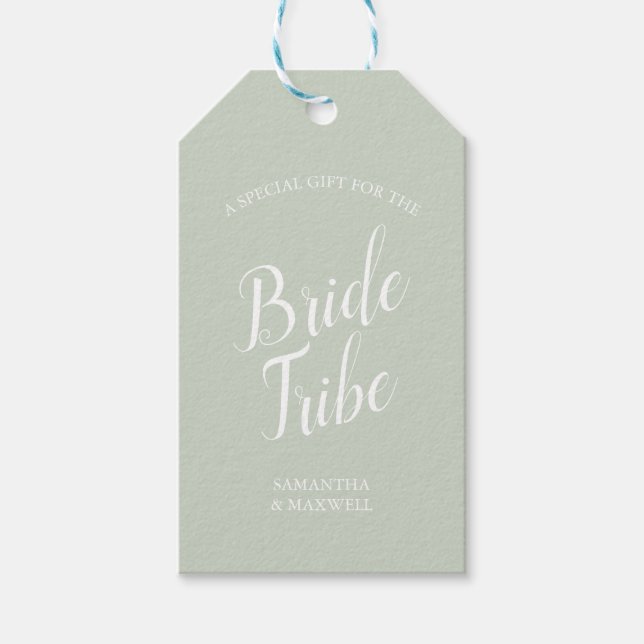 Green Bridesmaid-Vorschlagskarte Geschenkanhänger (Vorderseite)