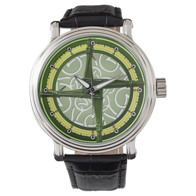 Green Brigid's Cross Armbanduhr (Vorderseite)