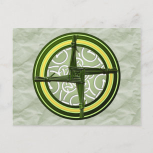 Green Brigid's Cross Postkarte