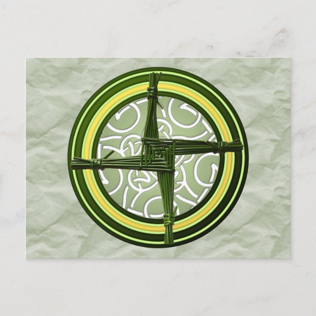 Green Brigid's Cross Postkarte (Vorderseite)