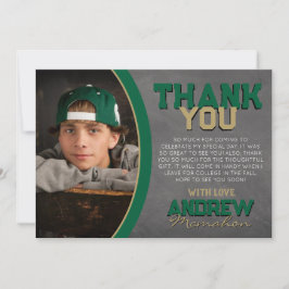 Green Bronze Chalkboard Abschluss Danke Karte