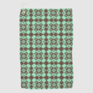 Green Brown Abstract Pattern Golfhandtuch