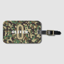 Green Brown Beige Camouflage Camouflage Monogram N Gepäckanhänger