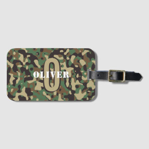 Green Brown Beige Camouflage Camouflage Monogram N Gepäckanhänger