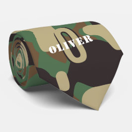 Green Brown Beige Camouflage Camouflage Monogram N Krawatte