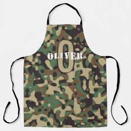Green Brown Beige Camouflage Camouflage Monogram N Schürze