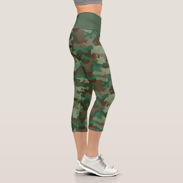 Green Brown Camouflage High Waisted Capris (Rechts)
