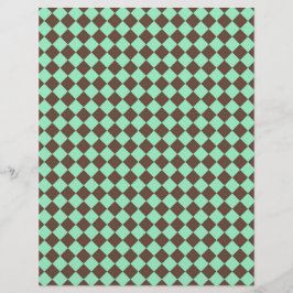 Green Brown Diamond Schachbrett Muster Briefbogen