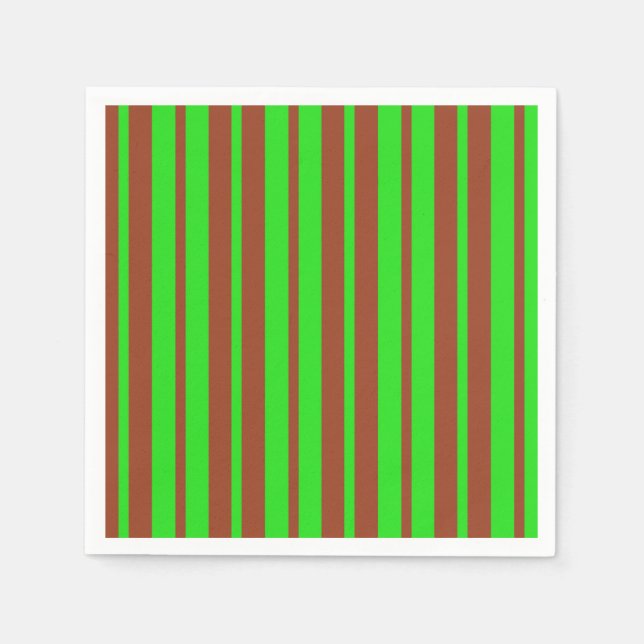 Green Brown Stylish Stripes Pattern Design  Serviette (Vorderseite)