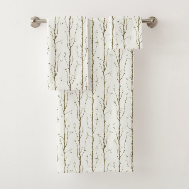 Green Brown Trees   Badhandtuch Set (Insitu)