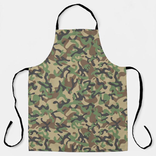 Green Brown Woodland Camouflage Schürze (Vorderseite)