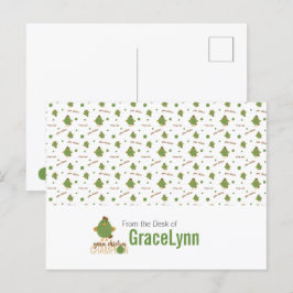Green & Brown Yarn Chicken Champion Postcard Postkarte