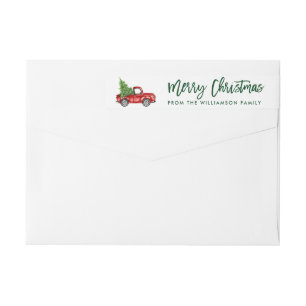 Green Brush Script Vintag Truck Weihnachtsbaum