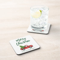 Green Brush Script Vintag Truck Weihnachtsbaum