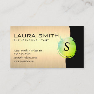 Green Brushed Gold Metallic Black Visitenkarte