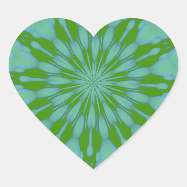 Green Bubble Zen Heart Sticker (Vorderseite)