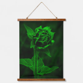 "Green Bud"  Wandteppich Mit Holzrahmen