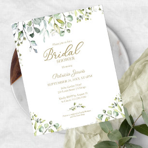 Green Budget Bridal Dusche Einladungen