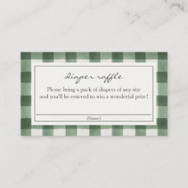 Green Buffalo Kariert Diaper Raffle Begleitkarte