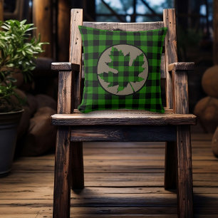 Green Buffalo Kariert Maple Leaf Kissen