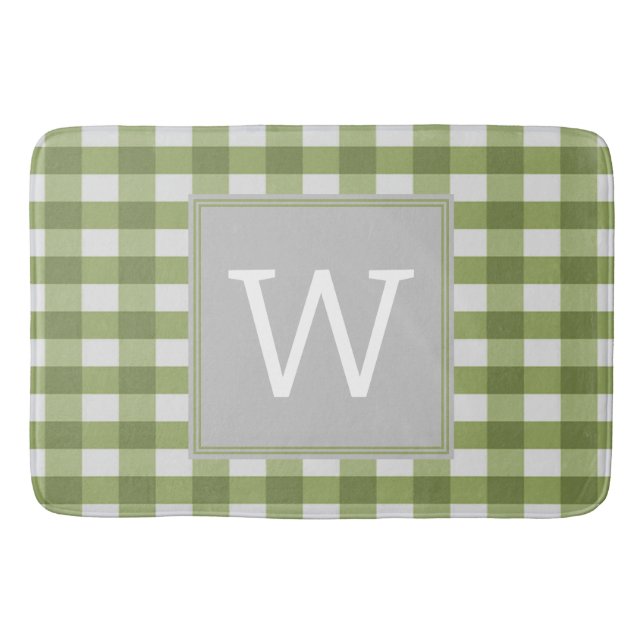 Green Buffalo Kariert Monogram Bath Mat Badematte (Vorderseite)