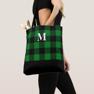 Green Buffalo Kariert Monogram Tote Bag Tasche