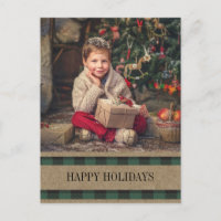 Green Buffalo Kariertes Foto Happy Holidays